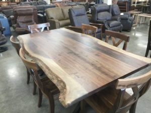 live edge solid wood walnut table